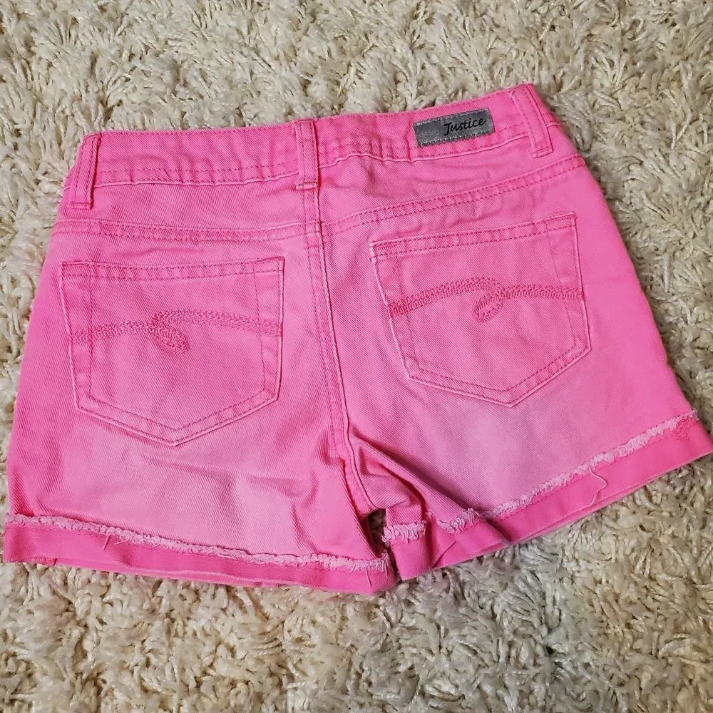 JUSTICE JEANS Cuffed and Frayed Hem Distressed Simply Low Jean Shorts - Sz. 12S